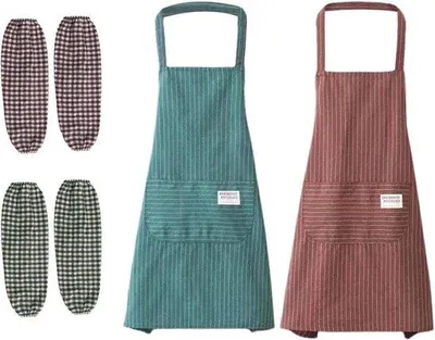 Produktbild von Famanu Kochschürze mit Armen für Männer und Frauen - 2 Stück (rosa)