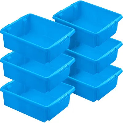 Produktbild von BRB 6X Aufbewahrungsbox, stapelbar, nestbar, 17 Liter, LxBxH 455 x 360 x 145 mm, Polypropylen (PP), blau