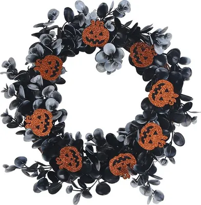 Produktbild von Halloween-Kürbisranke, Halloween-Türgirlande, Dekoration für Eingang, Fenster, Innen- und Außenbereich