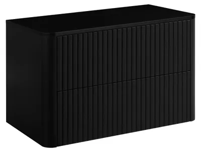 Immagine prodotto di Mobile da bagno, 80 cm, nero, piano nero, 80,8 x 44,2 x 50 cm