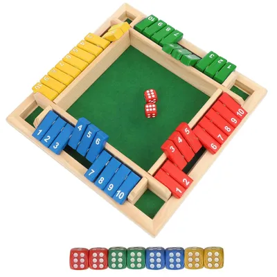 Produktbild von Solidchoice – "Shut the Box" Spiel für 4 Spieler, Holz-Brettspiel