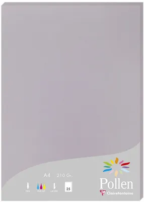 Productafbeelding van Clairefontaine Pollen, geschikt voor laser- en inktprinters, A4 (210x297 mm), 25 vel, 210 g/m², grijs, gecertificeerd door het Forest Stewardship Council (FSC) Mix