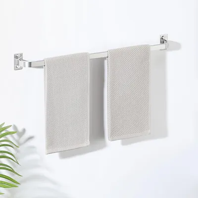 Productafbeelding van Handdoekhouder voor wandmontage - Badkamerrek met 2 niveaus, 60 cm