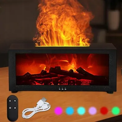 Zdjęcie produktu dla Dyfuzor Zapachowy Led Z Pilotem, Timerem I Efektem Płomieni