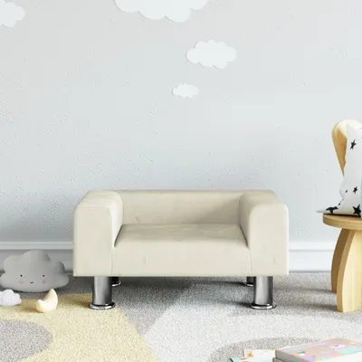 Produktbild von "im Sonderangebot"Kindersofa - elegantes Design - Sofa Baby/Kinder Sofa - Creme 50x40x26,5cm Samt DE665132 - Kindersofas