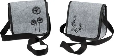 Produktbild von Tasche Einkaufstasche Shopper Umhängetasche grau-schwarz 17x20cm