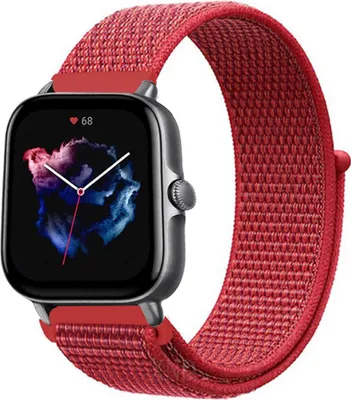 Produktbild von Strap-it Amazfit GTS 3 Nylonarmband (Rot)