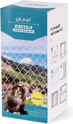 Zdjęcie produktu dla Siatka dla kotów na balkon 6x3 m – przezroczysta siatka dla kotów – siatka zabezpieczająca dla kotów na tarasy – okna, okna dachowe i drzwi – bez wiercenia – łatwa w montażu