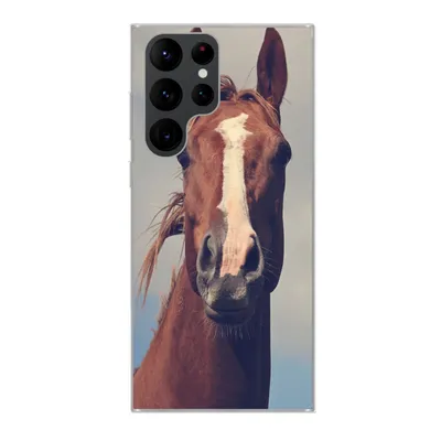 Produktbild von MuchoWow® Handyhülle Schutzhülle Hülle für Samsung Galaxy S22 Ultra Pferd - Wolken - Porträt Silikon Softcase Handy Hülle - Abbildung