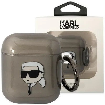 Produktbild von Karl Lagerfeld KLA2HNIKTCK AirPods 1/2 Hülle schwarz/schwarz Karl`s Head