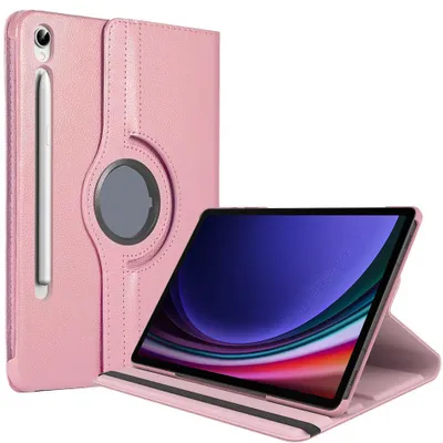Image de Coque pour Samsung Galaxy Tab S9 (11 Pouces) Protection Etui Antichoc Rotatif 360 Degré - Rose
