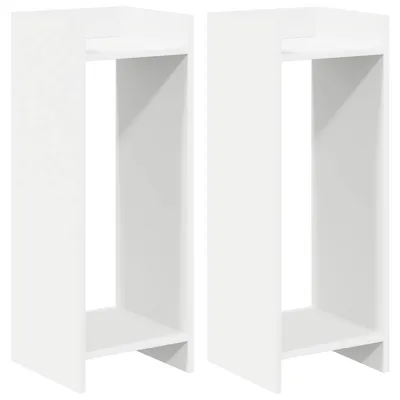 Image de vidaXL Support pour plantes, 2 pièces, blanc, 30 x 30 x 80 cm, aggloméré