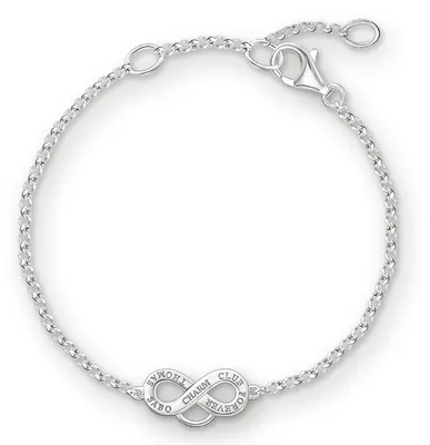 Zdjęcie produktu dla Bransoletka Thomas Sabo damska, charms "Nieskończoność", srebro próby 925, długość 16,5-19,5 cm, model X0204-001-12