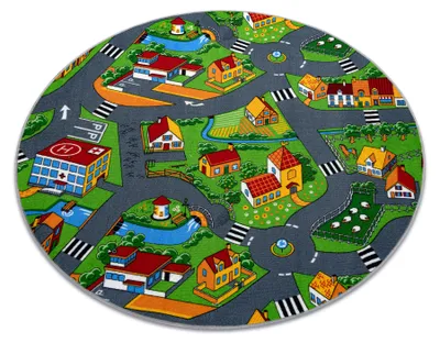 Imagen del producto de Alfombra LITTLE VILLAGE Carreteras círculo   Multicolor circulo 100 cm
