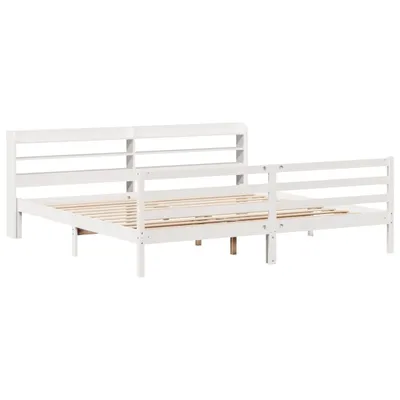 Produktbild von Bettgestell mit Kopfteil ohne Matratze Weiß 200x200 cm
