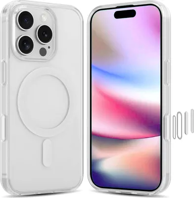 Produktbild von Hülle für iPhone 16 Pro kompatibel mit MagSafe- magnetische Handyhülle kratzfeste, stoßfeste dünne Schutzhülle mit Magnetkraft und Anti-Vergilbung - Transparent