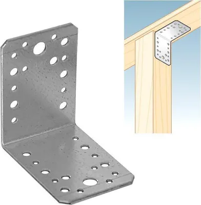 Produktbild von Winkelverbinder 90x90x65mm verzinkt Lochplattenwinkel Stuhlwinkel