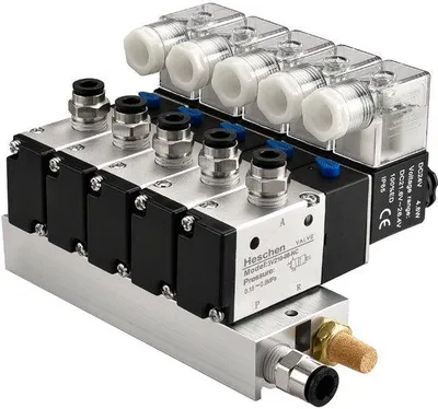 Zdjęcie produktu dla Elektromagnetyczny zawór pneumatyczny, 5-pozycyjny, wykonany z aluminium, 3/2-pozycyjny, przeznaczony do systemów pneumatycznych, model 3V210-08