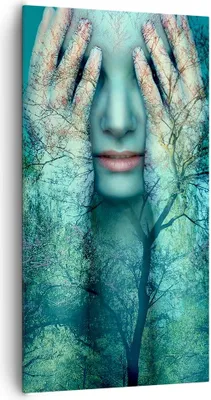 Produktbild von Bild auf Leinwand - Leinwandbild - Einteilig - Frau Natur Grafik - 65x120cm - Wand Bild - Wanddeko - Wandbilder - Leinwanddruck - Bilder - Wanddekoration - Leinwand bilder - Wandbild - PA65x120-4254