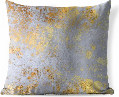Produktbild von MuchoWow® Outdoor Kissen - Marmor - Gold - Grau - 60x60 cm - Wetterfest - Lounge Kissen - Dekoration - Schlaf Kissen