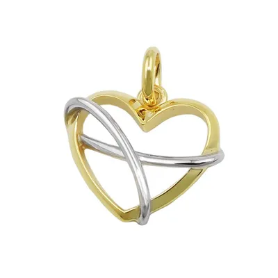 Produktbild von Anhänger 13x15mm Herz bicolor glänzend 9Kt GOLD