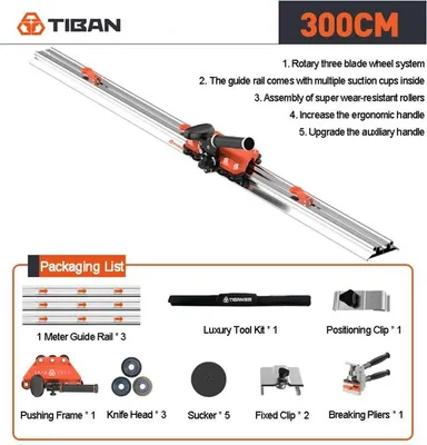 Produktbild von Manueller Fliesenschneider - Führungsschienen-System - 300 cm (3 m) Schnittlänge - Verbindbar - Für Großformatfliesen - Schnittdicke 1,4 cm - Porzellan & Keramik