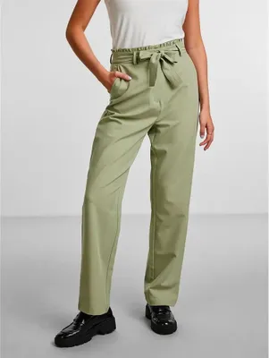 Produktbild von Pieces Boss Paperbag Straight Fit Hochbundhosen Grün S Damen Grün S