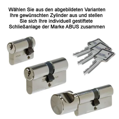 Produktbild von WeRo- Schließzylinder für gleichschließende individuell gestiftete Schließanlagen der Marke ABUS Knaufzylinder A:30mm B:50mmK
