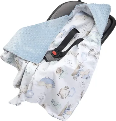 Produktbild von Kuscheldecke für babys, Einschlagdecke, Baumwolle, 85x85, Hirsch und Igel