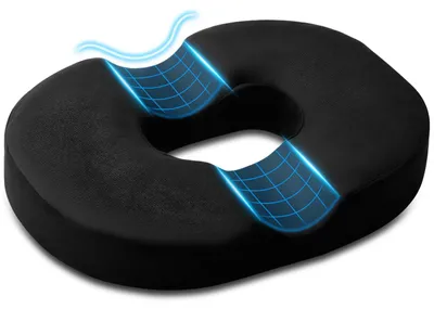 Sitzkissen ergonomisch, Samt, rutschfest, schwarz
