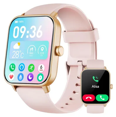 Produktbild von Damen's Smartwatch mit Telefonfunktion 1.8'' mit Herzfrequenz, SpO2, SchlafMonitor, 100+ Sportmodi, IP68 Wasserdicht Schrittzähler für Android iOS