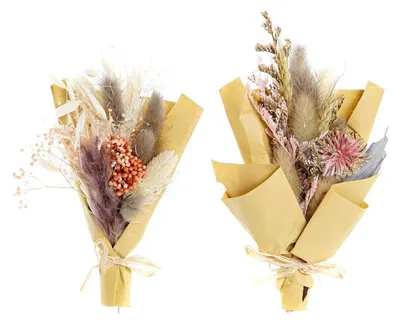 Künstlicher Blumenstrauß, braun/rosa, 20x30x20 cm