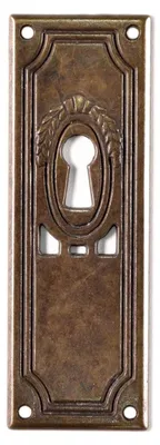 Produktbild von Antikmöbel Griff Schlüsselschild aus Metall und antik patiniert (8049/00.01)