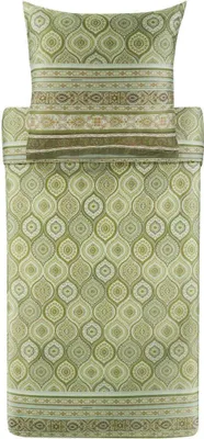 Obrázek produktu pro Bassetti Přehoz na postel HANBURY MOOS GREEN 100% čistý bavlněný satén Licence/certifikát:OEKO-TEX 155X220 geometrický vzor *9329924 HW 2024 Novinka