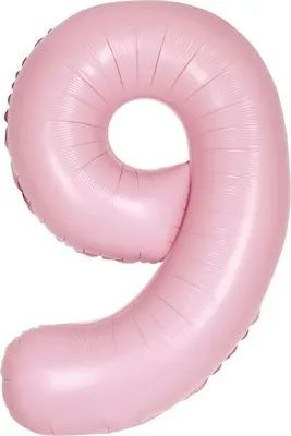 Produktbild von XL Folienballon rosa matt Zahl 9