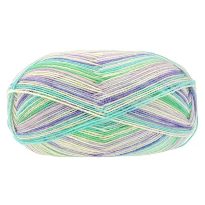 Immagine prodotto di Lana Grossa - Meilenweit 100g Fun 4436 ecru blu viola lilla giada turchese