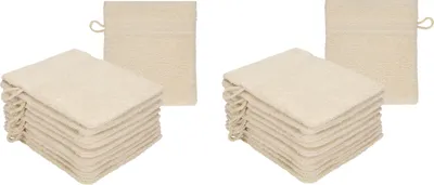 Produktbild von Betz 20 Stück Waschhandschuhe 16x21 cm PREMIUM 100% Baumwolle  Farbe: sand
