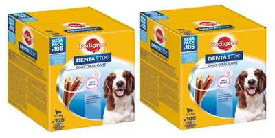 Produktbild von PEDIGREE® DENTASTIX™ Daily Oral Care Karton Multipack Mega Pack 10-25kg 2 x 15 x 7 Stück