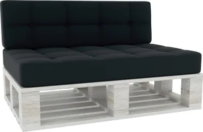 Obrázok produktu pre Vankúše na palety, vankúše na palety sedák operadlo prešívané PFG (sada (sedák 120x80 + operadlo 120x40), čierna)
