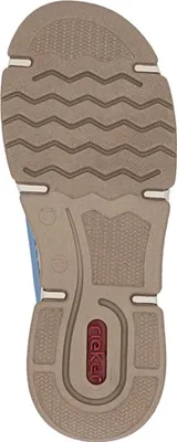 Produktbild von Rieker Damen Sneaker Schlupfschuh mit Plateau und weichem Gummizug, Größe:38 EU, Farbe:Blau