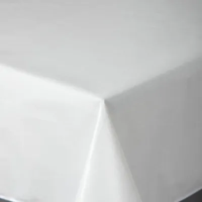 Produktbild von Wachstuchtischdecke melierte Leinenstruktur abwischbar Weiß - 140x180oval