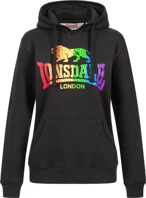 Produktbild von Frauen Kapuzensweatshirt RAMELTON Black/Rainbow S Lonsdale