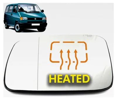 Produktbild von Beheizbares linkes Spiegelglas für Außenspiegel des Volkswagen Transporter T4 1990-2003