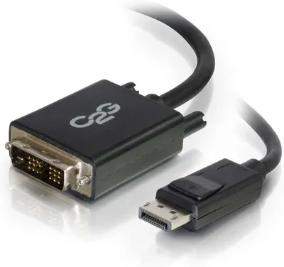 Produktbild von C2G 2m DisplayPort to Single Link DVI-D Adapter Cable M/M - DP to DVI - Black - DisplayPort-Kabel - DisplayPort (M) zu DVI-D (M) - 2 m - Schwarz
