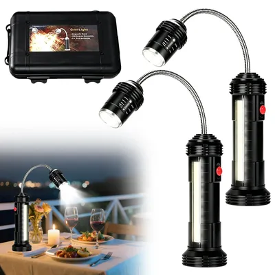 2er-Set magnetische Grilllampen, IP44, 360° drehbar, 4200 mAh, USB