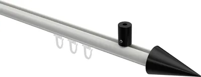 Produktbild von Interdeco Innenlaufstange / Gardinenstange mit Innenlauf Weiß / Schwarz, Typ Sonius Savio (Kegel) Deckenmontage, 20 mm Ø 1-läufig, 120 cm