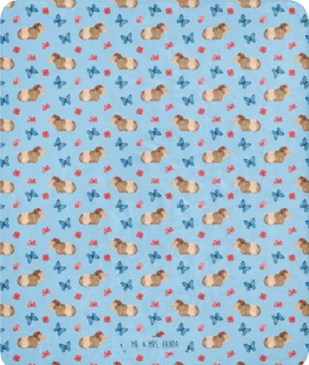 Produktbild von Mr. & Mrs. Panda Kuscheldecke Meerschweinchen Weisheit 130 x 155 cm - Blau - Geschenk, Motivation, Plaid, Heimdecke, Wunder, Blumenkind, Spruch, Tagesdecke, Decke