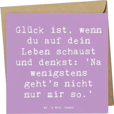 Produktbild von Mr. & Mrs. Panda Grußkarte Spruch Glück Gemeinsam - Lavendeltraum - Geschenk, faltkarte, doppelkarte, Optimismus, anlasskarte, Glücksgefühl, Motivation, Gefühl, Natur