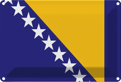 Produktbild von vianmo Blechschild 20x30 cm Bosnien und Herzegowina Flagge Fahne Wappen
