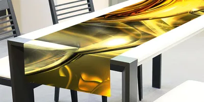 Obrázek produktu pro Běhoun na stůl - Zlatý abstrakt 40 x 140 cm